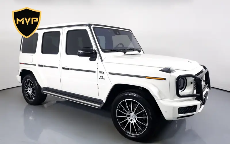 2022 Mercedes-Benz G 550, white exterior, for rent in Miami