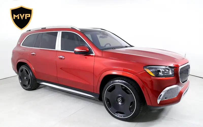 2023 Mercedes-Benz Maybach GLS 600, red exterior, for rent in Miami